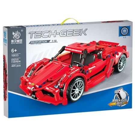 KUYU MOXING 10033 non  XE THỂ THAO MÀU ĐỎ LÙI tỷ lệ 1:18 bộ đồ chơi xếp lắp ráp ghép mô hình Mini Racing Pacemaker Đua Xe Mini 405 khối