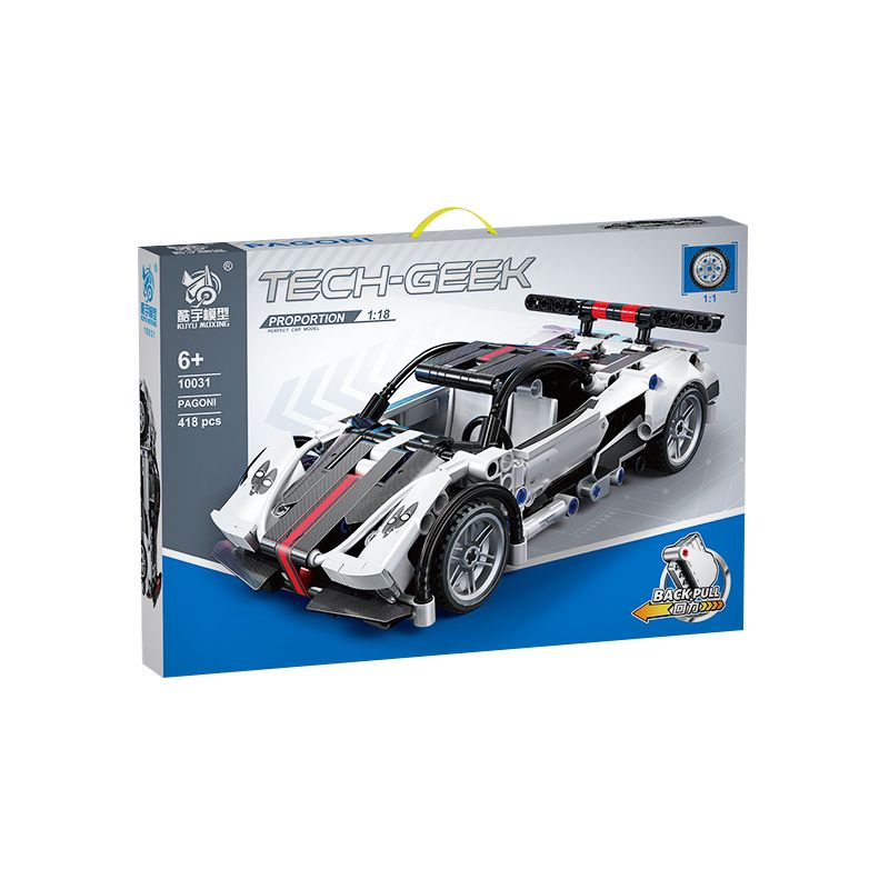 KUYU MOXING 10031 non  XE ZONDA LÙI tỷ lệ 1:18 bộ đồ chơi xếp lắp ráp ghép mô hình Mini Racing Pacemaker PAGANI ZONDA Đua Xe Mini 418 khối