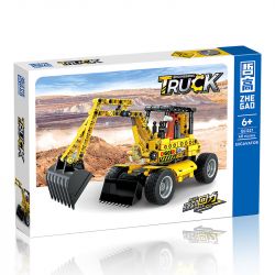 ZHEGAO QL1227 1227 non  KÉO LÙI MÁY XÚC Ô TÔ bộ đồ chơi xếp lắp ráp ghép mô hình ENGINEERING TRUCK 411 khối