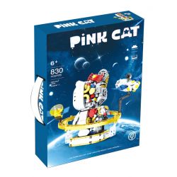 LQS 6305 non  MÈO KHÔNG GIAN CYBORG bộ đồ chơi xếp lắp ráp ghép mô hình PINK CAT 830 khối