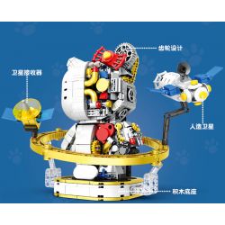 LQS 6305 non  MÈO KHÔNG GIAN CYBORG bộ đồ chơi xếp lắp ráp ghép mô hình PINK CAT 830 khối