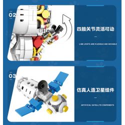 LQS 6305 non  MÈO KHÔNG GIAN CYBORG bộ đồ chơi xếp lắp ráp ghép mô hình PINK CAT 830 khối