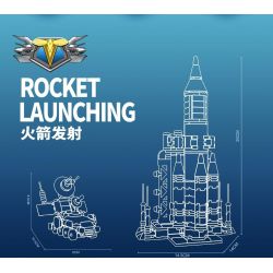 PanlosBrick 633086 Panlos Brick 633086 non  TRUNG TÂM PHÓNG TÊN LỬA 8 PHÙ HỢP bộ đồ chơi xếp lắp ráp ghép mô hình ROCKET LAUNCHING 693 khối