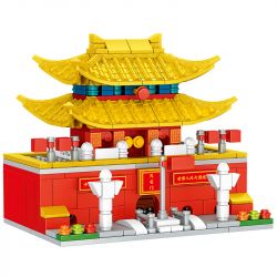 ZHEGAO QL0974 0974 non  KIẾN TRÚC CỔ BẮC KINH 4 KIỂU QUẢNG TRƯỜNG THIÊN AN MÔN HỘI HÒA HỢP TỐI CAO CẦU NGUYỆN CHO MÙA MÀNG BỘI THU THÁP GÓC bộ đồ chơi xếp lắp ráp ghép mô hình 1051 khối