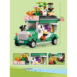 ZHEGAO DZ7006 7006 non  XE GA MÈO bộ đồ chơi xếp lắp ráp ghép mô hình CAT WAGON 594 khối