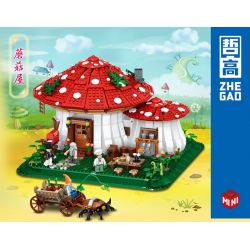 ZHEGAO 01016 non  NHÀ NẤM bộ đồ chơi xếp lắp ráp ghép mô hình Creator Expert MUSHROOM HOUSE Chuyên Gia Sáng Tạo 2233 khối