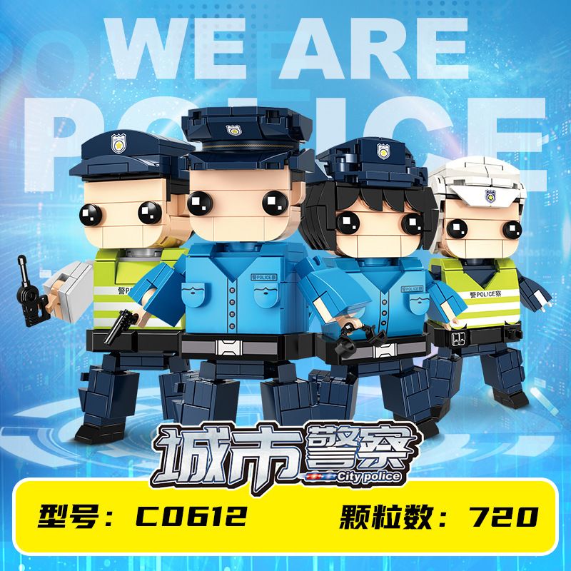 WOMA C0612 0612 non  CẢNH SÁT THÀNH PHỐ bộ đồ chơi xếp lắp ráp ghép mô hình City CITYPOLICE 720 khối