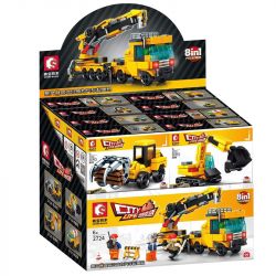 SEMBO 2724 2725 2726 2727 2728 2729 2730 2731 non  XE CẨU 8IN1 bộ đồ chơi xếp lắp ráp ghép mô hình CITY LIFE 337 khối