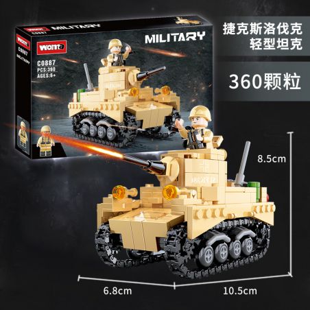 WOMA C0887 0887 non  XE TĂNG HẠNG NHẸ LT-38 CỦA TIỆP KHẮC bộ đồ chơi xếp lắp ráp ghép mô hình Military Army Quân Sự Bộ Đội 360 khối