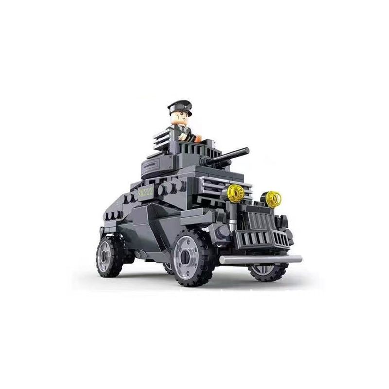 WOMA C0886 0886 non  XE BỌC THÉP HẠNG NHẸ SD.KFZ.222 bộ đồ chơi xếp lắp ráp ghép mô hình Military Army MILITARY LIGHT ARMORED VEHICLE Quân Sự Bộ Đội 220 khối