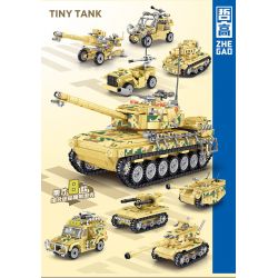 ZHEGAO QL2134 2134 non  8 TỔ HỢP XE TĂNG BÁNH XÍCH MINI bộ đồ chơi xếp lắp ráp ghép mô hình Military Army Quân Sự Bộ Đội 1176 khối
