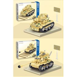 ZHEGAO QL2134 2134 non  8 TỔ HỢP XE TĂNG BÁNH XÍCH MINI bộ đồ chơi xếp lắp ráp ghép mô hình Military Army Quân Sự Bộ Đội 1176 khối