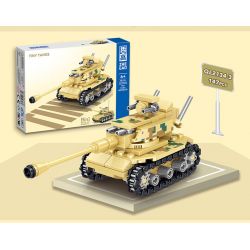 ZHEGAO QL2134 2134 non  8 TỔ HỢP XE TĂNG BÁNH XÍCH MINI bộ đồ chơi xếp lắp ráp ghép mô hình Military Army Quân Sự Bộ Đội 1176 khối