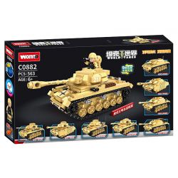 WOMA C0882 0882 non  XE TĂNG TIGER 9 TRONG 1 bộ đồ chơi xếp lắp ráp ghép mô hình Military Army TIGER TANK Quân Sự Bộ Đội 563 khối