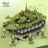 ZHEGAO QL0164 0164 non  KẾT HỢP XE TĂNG ĐƯỢC THEO DÕI 4 bộ đồ chơi xếp lắp ráp ghép mô hình Military Army Quân Sự Bộ Đội 730 khối