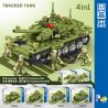 ZHEGAO QL0164 0164 non  KẾT HỢP XE TĂNG ĐƯỢC THEO DÕI 4 bộ đồ chơi xếp lắp ráp ghép mô hình Military Army Quân Sự Bộ Đội 730 khối