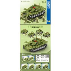 ZHEGAO QL0164 0164 non  KẾT HỢP XE TĂNG ĐƯỢC THEO DÕI 4 bộ đồ chơi xếp lắp ráp ghép mô hình Military Army Quân Sự Bộ Đội 730 khối