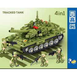 ZHEGAO QL0164 0164 non  KẾT HỢP XE TĂNG ĐƯỢC THEO DÕI 4 bộ đồ chơi xếp lắp ráp ghép mô hình Military Army Quân Sự Bộ Đội 730 khối