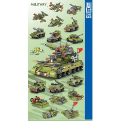 ZHEGAO QL2135 2135 non  XE TĂNG LỘI NƯỚC MINI 16 TỔ HỢP bộ đồ chơi xếp lắp ráp ghép mô hình Military Army Quân Sự Bộ Đội 686 khối