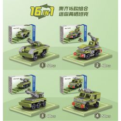 ZHEGAO QL2135 2135 non  XE TĂNG LỘI NƯỚC MINI 16 TỔ HỢP bộ đồ chơi xếp lắp ráp ghép mô hình Military Army Quân Sự Bộ Đội 686 khối