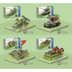 ZHEGAO QL2135 2135 non  XE TĂNG LỘI NƯỚC MINI 16 TỔ HỢP bộ đồ chơi xếp lắp ráp ghép mô hình Military Army Quân Sự Bộ Đội 686 khối