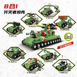 WOMA C0880 0880 non  XE TĂNG HỦY DIỆT 8 TRONG 1 bộ đồ chơi xếp lắp ráp ghép mô hình Military Army Quân Sự Bộ Đội