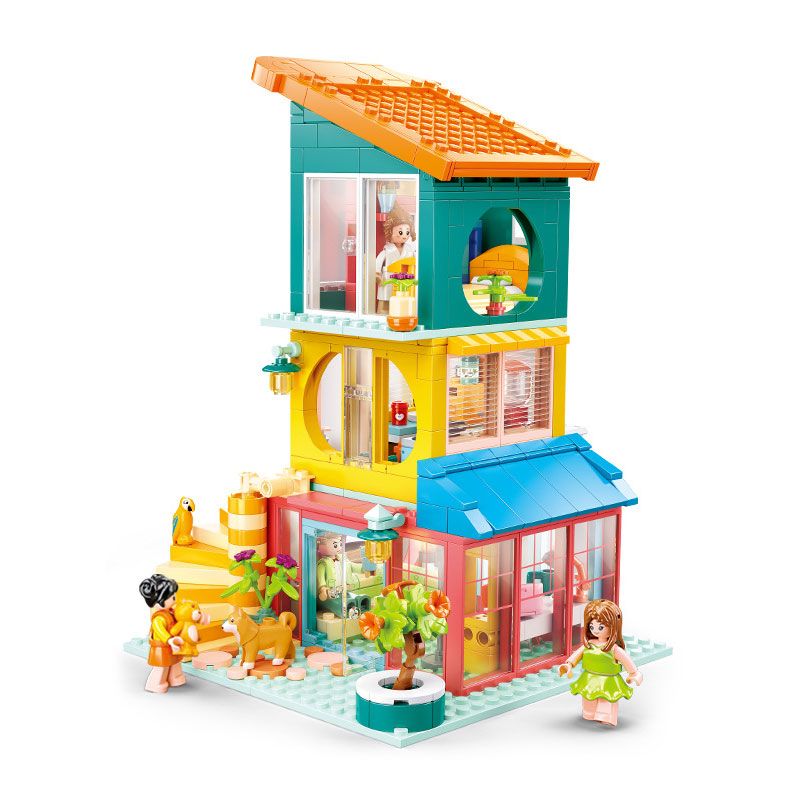 SLUBAN M38-B1090 B1090 1090 M38B1090 38-B1090 non  NGÔI NHÀ XẾP CHỒNG ĐẦY MÀU SẮC bộ đồ chơi xếp lắp ráp ghép mô hình 571 khối