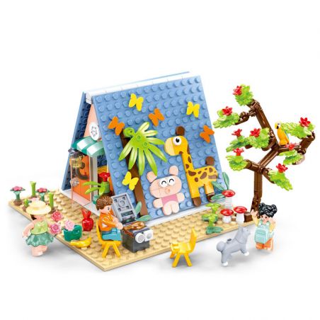 SLUBAN M38-B1088 B1088 1088 M38B1088 38-B1088 non  CABIN CẮM TRẠI TỰ LÀM bộ đồ chơi xếp lắp ráp ghép mô hình Girl Con Gái 341 khối