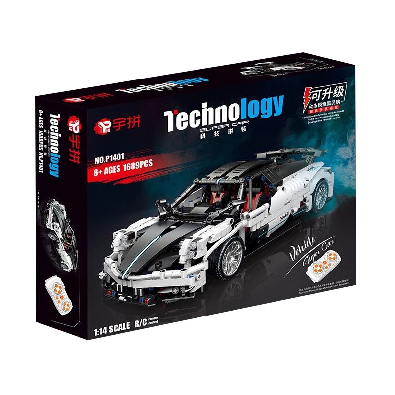 YUPIN P1401 1401 non  ZONDA GT tỷ lệ 1:14 bộ đồ chơi xếp lắp ráp ghép mô hình  PAGANI ZONDA Kỹ Thuật Công Nghệ Cao Mô Hình Phương Tiện 1689 khối
