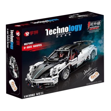 YUPIN P1401 1401 non  ZONDA GT tỷ lệ 1:14 bộ đồ chơi xếp lắp ráp ghép mô hình  PAGANI ZONDA Kỹ Thuật Công Nghệ Cao Mô Hình Phương Tiện 1689 khối