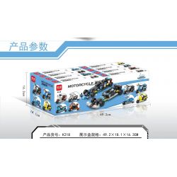 MINGDI LEIBAO K218 non  XE TĂNG TỐC 8 TRONG 2 bộ đồ chơi xếp lắp ráp ghép mô hình Motorcycle Motorbike Xe Hai Bánh 1206 khối