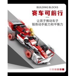 MINGDI LEIBAO 10079 non  HUYỀN THOẠI XE ĐUA F1 KÉO LÙI 4IN2 bộ đồ chơi xếp lắp ráp ghép mô hình 649 khối