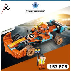 MINGDI LEIBAO 10079 non  HUYỀN THOẠI XE ĐUA F1 KÉO LÙI 4IN2 bộ đồ chơi xếp lắp ráp ghép mô hình 649 khối