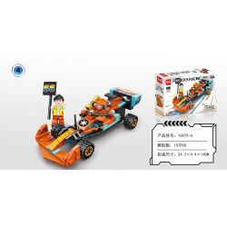 MINGDI LEIBAO 10079 non  HUYỀN THOẠI XE ĐUA F1 KÉO LÙI 4IN2 bộ đồ chơi xếp lắp ráp ghép mô hình 649 khối