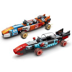 MINGDI LEIBAO 10079 non  HUYỀN THOẠI XE ĐUA F1 KÉO LÙI 4IN2 bộ đồ chơi xếp lắp ráp ghép mô hình 649 khối