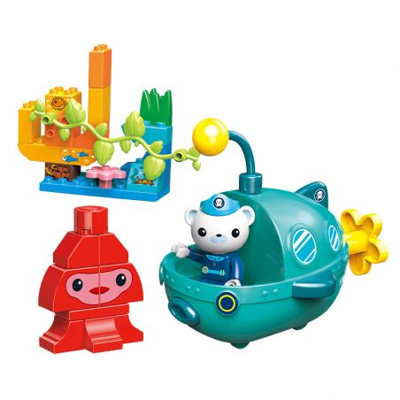 Enlighten 5215 Qman 5215 non  THUYỀN ĐÁNH CÁ ĐÈN LỒNG bộ đồ chơi xếp lắp ráp ghép mô hình Octonauts Thám Hiểm Đại Dương 32 khối