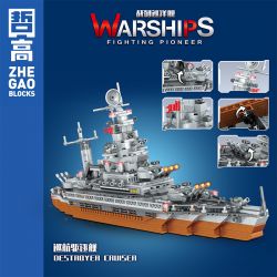 ZHEGAO QL0174 0174 non  TÀU KHU TRỤC bộ đồ chơi xếp lắp ráp ghép mô hình DESTROYER CRUISER 976 khối