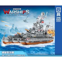 ZHEGAO QL0174 0174 non  TÀU KHU TRỤC bộ đồ chơi xếp lắp ráp ghép mô hình DESTROYER CRUISER 976 khối