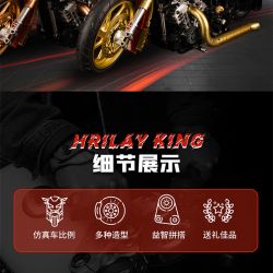 K BOX 10514 non  XE MÁY HARLEY CỔ ĐIỂN tỷ lệ 1:5 bộ đồ chơi xếp lắp ráp ghép mô hình Motorcycle Motorbike HRILAY KING Xe Hai Bánh 2111 khối