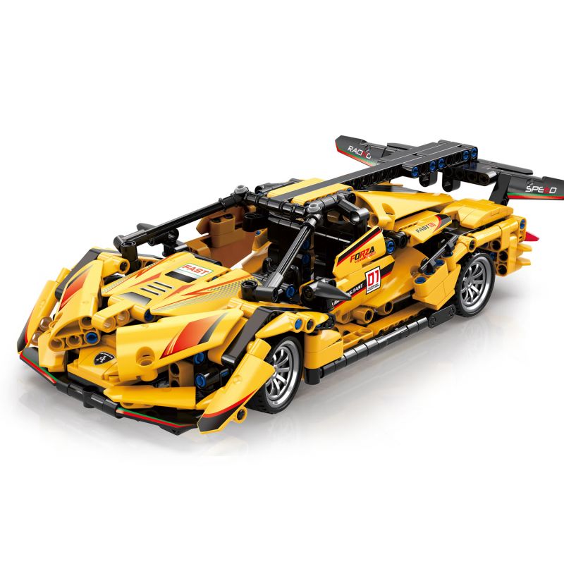 ZHEGAO QL1233 1233 non  FAC-01 RACING KÉO LÙI XE bộ đồ chơi xếp lắp ráp ghép mô hình Speed Champions Racing Cars Đua Xe Công Thức 601 khối