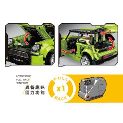 ZHEGAO QL1232 1232 non  XE ĐUA CAR-22 KÉO LÙI bộ đồ chơi xếp lắp ráp ghép mô hình Speed Champions Racing Cars Đua Xe Công Thức 609 khối