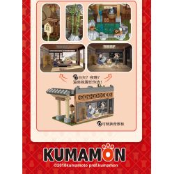 INBRIXX 880009 non  SUỐI NƯỚC NÓNG GẤU KUMAMOTO bộ đồ chơi xếp lắp ráp ghép mô hình Creator KUMAMON Sáng Tạo 413 khối
