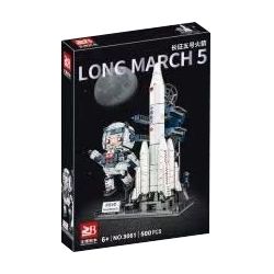 FAIR 9061 non  TÊN LỬA LONG MARCH 5 bộ đồ chơi xếp lắp ráp ghép mô hình 500 khối