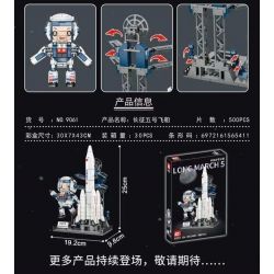 FAIR 9061 non  TÊN LỬA LONG MARCH 5 bộ đồ chơi xếp lắp ráp ghép mô hình 500 khối