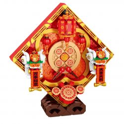 REOBRIX 569 non  SƯ TỬ ĐẾN VÀ ĐI bộ đồ chơi xếp lắp ráp ghép mô hình Chinese Traditional Festivals Lễ Hội Cổ Truyền 498 khối