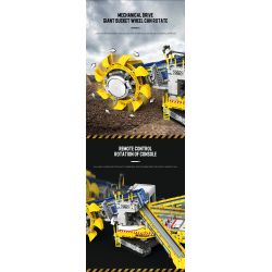 REOBRIX 22017 non  MÁY XÚC BÁNH GẦU bộ đồ chơi xếp lắp ráp ghép mô hình  Kỹ Thuật Công Nghệ Cao Mô Hình Phương Tiện 3188 khối