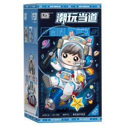 LOZ 1753 non  PHI HÀNH GIA SỨ XANH VÀ TRẮNG bộ đồ chơi xếp lắp ráp ghép mô hình ASTRONAUT 597 khối