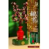 QIZHILE 92021 non  HOA ĐÀO bộ đồ chơi xếp lắp ráp ghép mô hình Flowers PEACH BLOSSOM