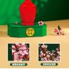 QIZHILE 92021 non  HOA ĐÀO bộ đồ chơi xếp lắp ráp ghép mô hình Flowers PEACH BLOSSOM