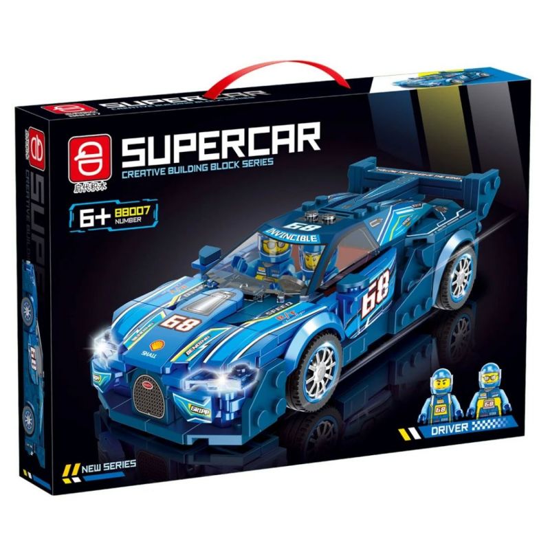 QIDAI 88007 non  XE THỂ THAO MÀU XANH 88007 bộ đồ chơi xếp lắp ráp ghép mô hình Speed Champions Racing Cars Đua Xe Công Thức